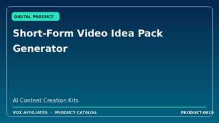 Short-Form Video Idea Pack Generator