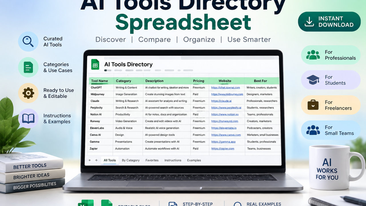 AI Tools Directory Spreadsheet