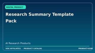 Research Summary Template Pack