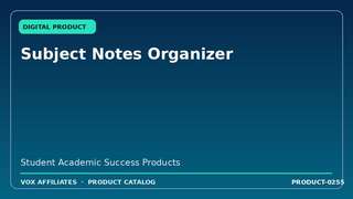 Subject Notes Organizer