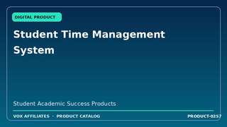 Student Time Management System