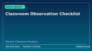 Classroom Observation Checklist