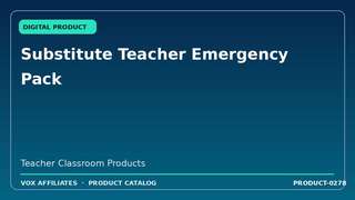 Substitute Teacher Emergency Pack