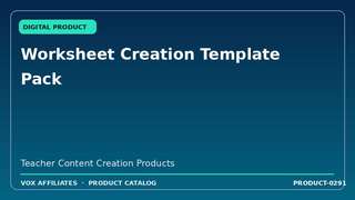 Worksheet Creation Template Pack