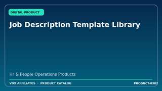 Job Description Template Library