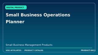 Small Business Operations Planner