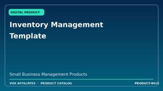 Inventory Management Template