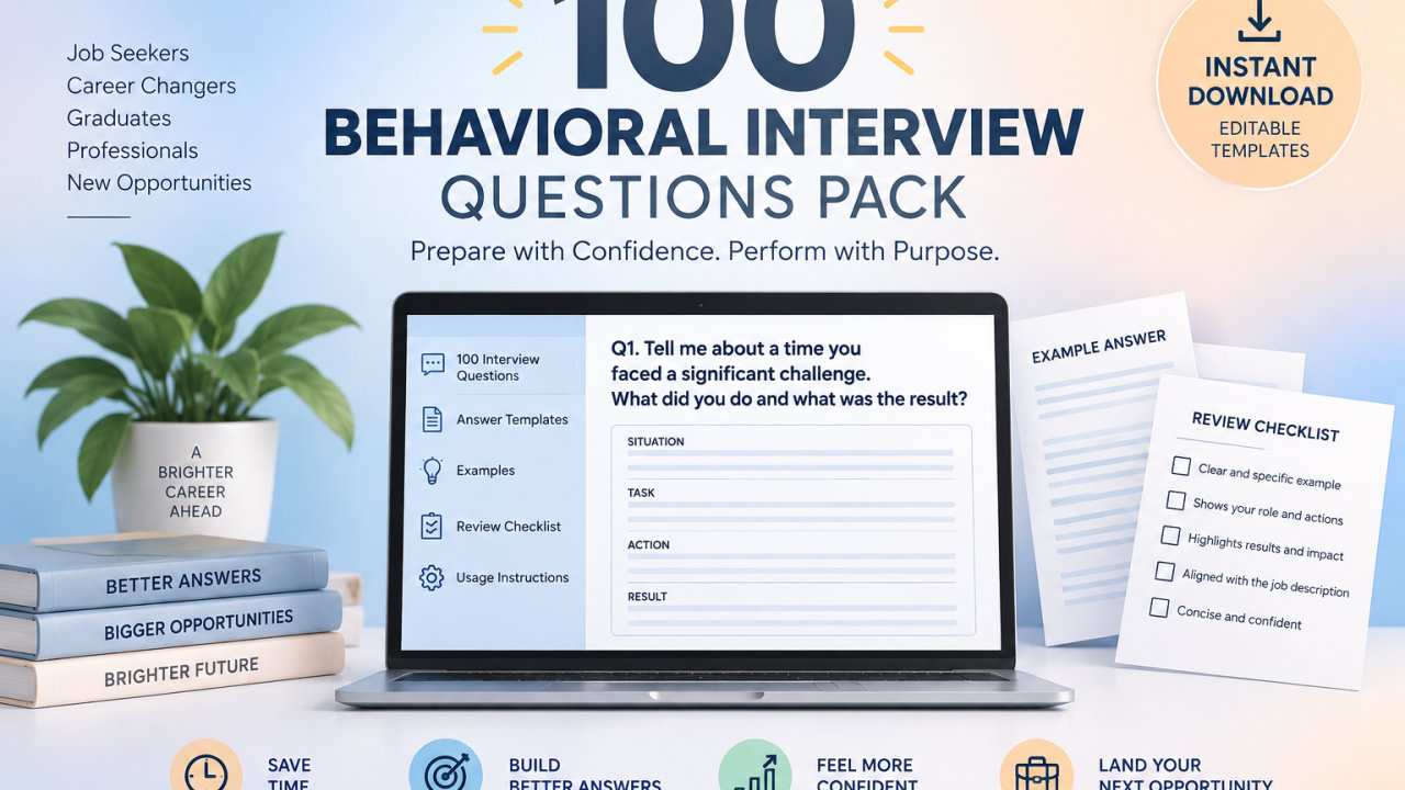 100 Behavioral Interview Questions Pack