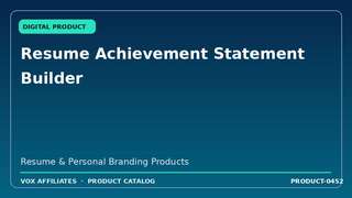 Resume Achievement Statement Builder