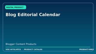 Blog Editorial Calendar
