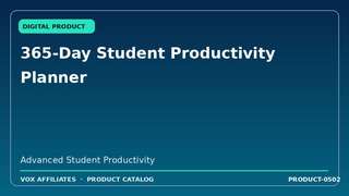 365-Day Student Productivity Planner