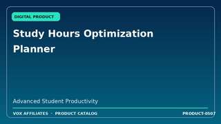 Study Hours Optimization Planner