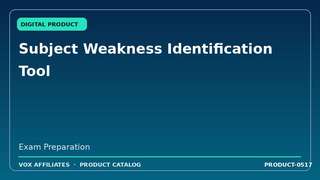 Subject Weakness Identification Tool