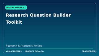Research Question Builder Toolkit