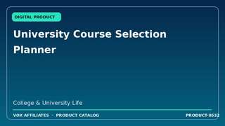 University Course Selection Planner