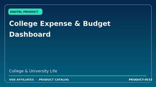 College Expense & Budget Dashboard