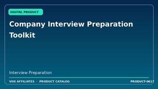 Company Interview Preparation Toolkit