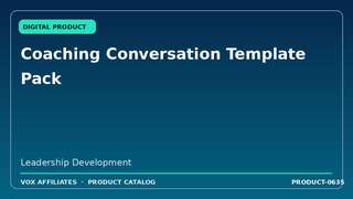 Coaching Conversation Template Pack