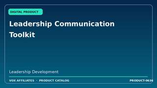 Leadership Communication Toolkit