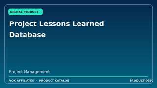 Project Lessons Learned Database