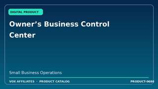 Owner’s Business Control Center