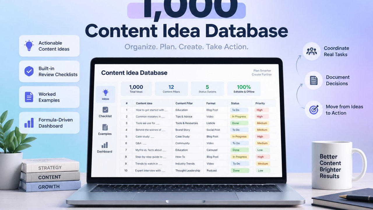 1,000 Content Idea Database