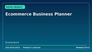 Ecommerce Business Planner