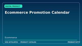 Ecommerce Promotion Calendar