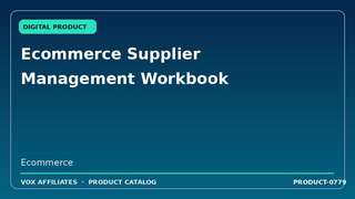 Ecommerce Supplier Management Workbook