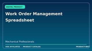 Work Order Management Spreadsheet