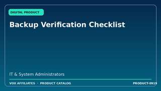 Backup Verification Checklist