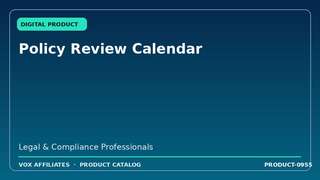 Policy Review Calendar