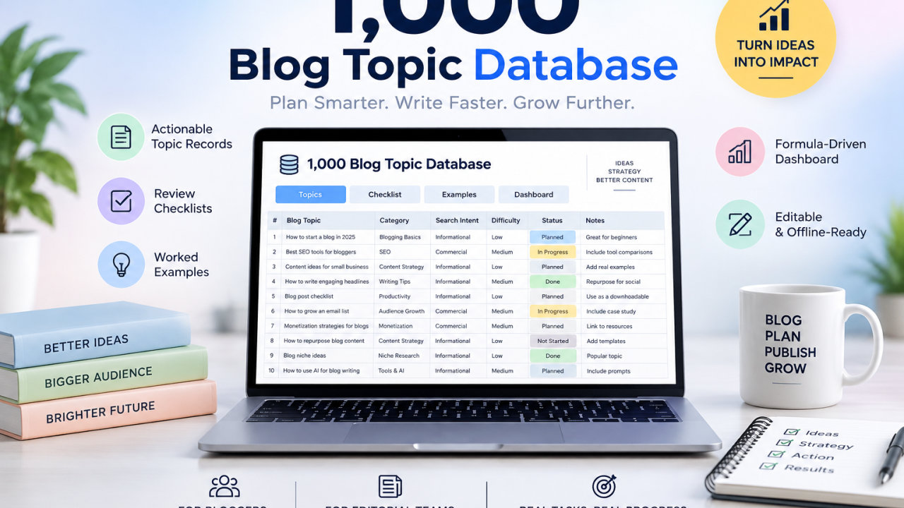 1,000 Blog Topic Database