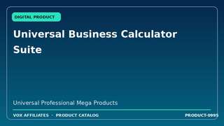 Universal Business Calculator Suite