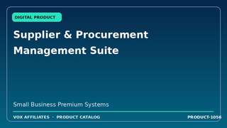 Supplier & Procurement Management Suite
