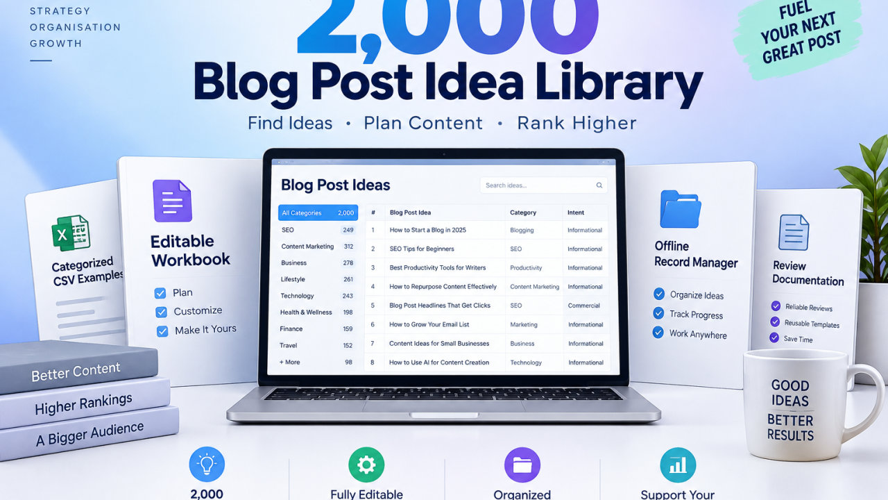 2,000 Blog Post Idea Library