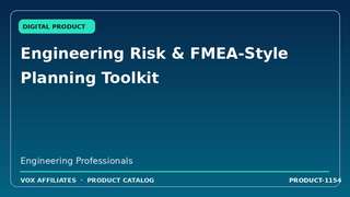 Engineering Risk & FMEA-Style Planning Toolkit