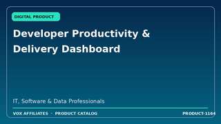 Developer Productivity & Delivery Dashboard