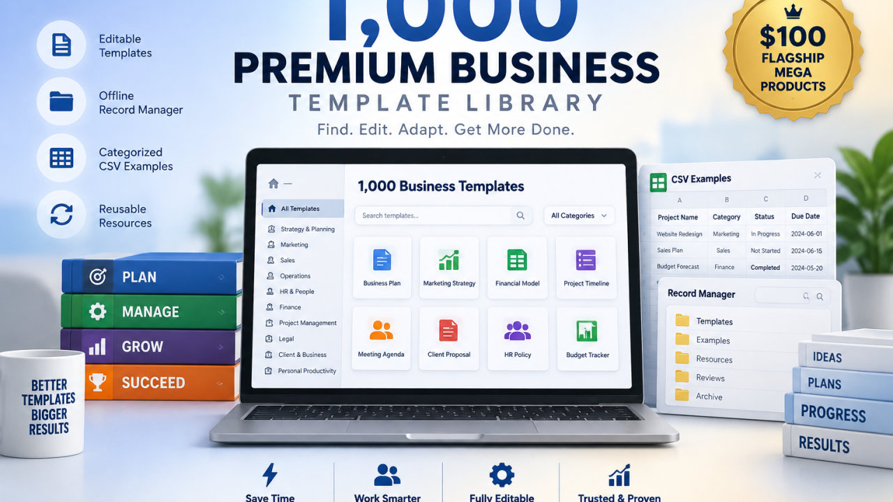 1,000 Premium Business Template Library
