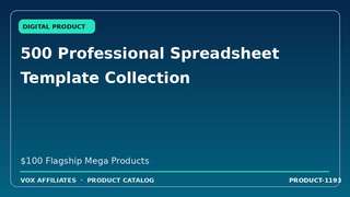 500 Professional Spreadsheet Template Collection