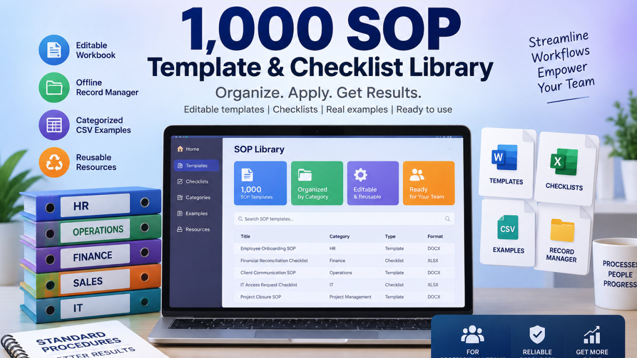 1,000 SOP Template & Checklist Library