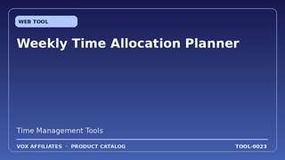 Weekly Time Allocation Planner