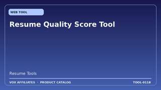 Resume Quality Score Tool