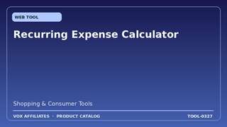 Recurring Expense Calculator
