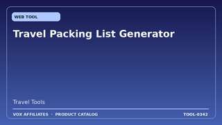 Travel Packing List Generator