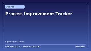 Process Improvement Tracker