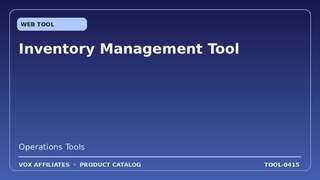 Inventory Management Tool