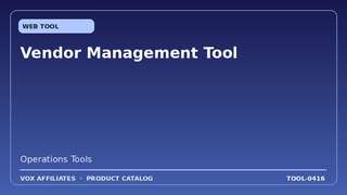 Vendor Management Tool
