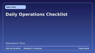 Daily Operations Checklist