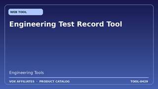 Engineering Test Record Tool